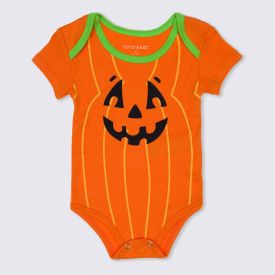 Body de Bebê Menino Abóbora com Touca Yoyo Baby