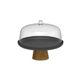 Boleira Com Pé E Cupula Lume 25Cm Ou - Preto