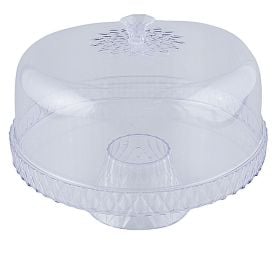 Boleira Com Pé E Tampa Glamour Plasútil 26Cm - Transparente