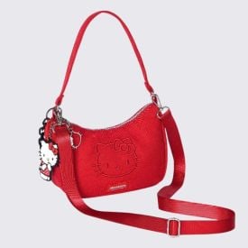 Bolsa Feminina Baguete Hello Kitty Sanrio - Vermelho
