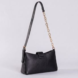 Bolsa Feminina Baguete Alça Corrente Patricia Foster - Preto