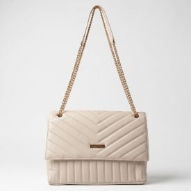 Bolsa Feminina Transversal Alça de Corrente Patricia Foster - OFF WHITE U