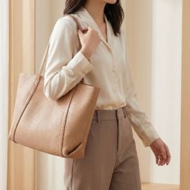 Bolsa Feminina Tote Bag Alice Palucci Taupe