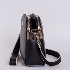 Bolsa Feminina Transversal Alça de Tecido Patricia Foster - PRETO U