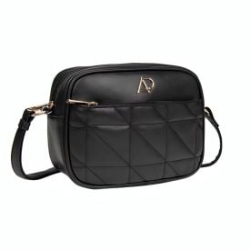 Bolsa Feminina Transversal Com Detalhe De Metal Alice Palucci - Preto