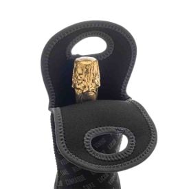 Bolsa Térmica Para 01 Garrafa Vinho Lyor Neoprene - Preto Estampado