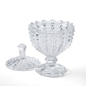 Bomboniere Com Pé De Vidro Isadora Hauskraft 10Cm - Transparente