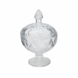 Bomboniere com Pé Diamond L'hermitage 17Cm - Vidro