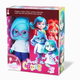 Boneca Diver Colors Azul Divertoys - 8327
