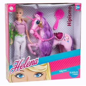 Boneca Helena Com Cavalo Rosa Havan Toys - HBR0290