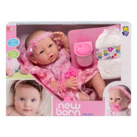 Boneca New Born Faz Xixi Divertoys - 8046 - Rosa