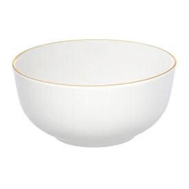 Bowl De Porcelana Com Borda Dourada Hauskraft - 500ml