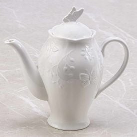 Bule De Porcelana Lyor Butterfly 1 Litro - Branco