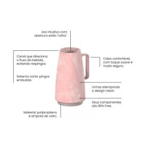 Bule Térmico Exata Marmorizado Tramontina Rosa - 500ml