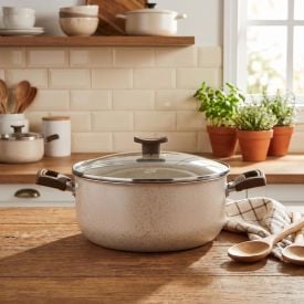 Caçarola Aluminio Antiaderente Aura 22Cm Mta - Baunilha