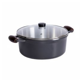 Caçarola Fundida com Tampa Cava 24Cm - Grafite