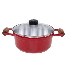 Caçarola Fundida Com Alças E Tampa Cava 1,8 Litros - Vermelho