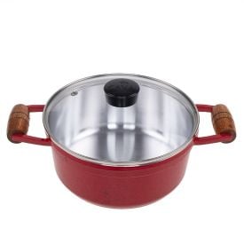 Caçarola Fundida Com Alças E Tampa Cava 1,8 Litros - Vermelho