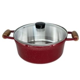 Caçarola Fundida Com Tampa 18Cm - Bordô