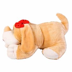 Cachorro de Pelúcia Dorminhoco Bichinhos Carinho - Branco e Marrom