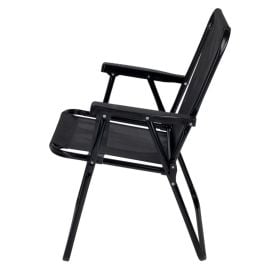 Cadeira De Praia Alta Fixa Aço Mor - Preto