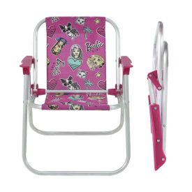 Cadeira Infantil Praia Barbie Alumínio Bel Fix - Rosa