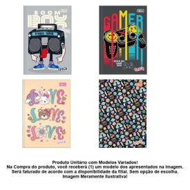 Caderno Brochura Capa Dura 1/4 Spice 80 Folhas Tilibra - Sortido 