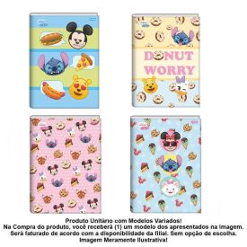 Caderno Brochura Universitário Disney Emoji 80 Folhas Jandaia - Sortido
