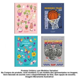 Caderno Capa Dura 80 Folhas Cliff Foroni - Sortido