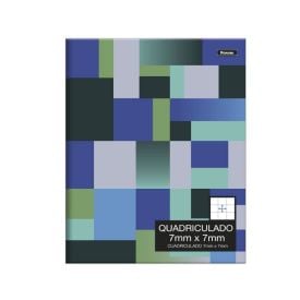 Caderno Capa Dura 1/4 Quadriculado 80 Folhas - Sortido