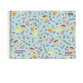 Caderno Cartografia e Desenho Pop Colection 96 Folhas Foroni - Sortido 