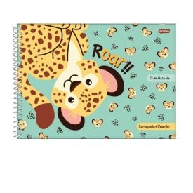 Caderno de Cartografia Cute Animals 80 Folhas Jandaia - Sortido