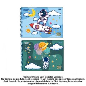 Caderno de Cartografia Galaxy Club Space 80 Folhas Jandaia - Sortido