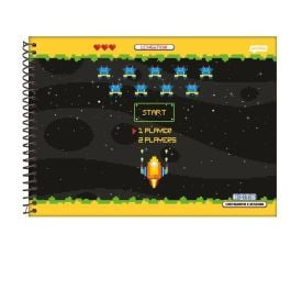 Caderno de Desenho Cartografia Bits 80 Folhas Jandaia - Sortido 