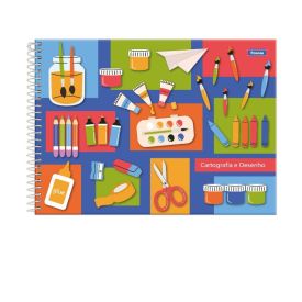 Caderno de Desenho e Cartografia Pick Pro 96 Folhas Foroni - Sortido 