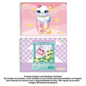 Caderno Cartografia e Desenho Fluffyline 80 Folhas Jandaia - Sortido