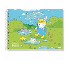 Caderno de Desenho Cartografia Tinty Nails 80 Folhas Credeal - Sortido