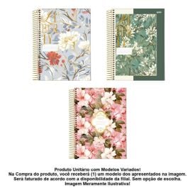 Caderno Espiral 1/8 Liberty 80 Folhas Jandaia - Sortido