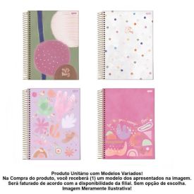 Caderno Espiral College La Creme 160 Folhas Jandaia - Sortido
