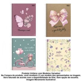 Caderno Espiral Feminino Havan 320 Folhas Tilibra - Sortido