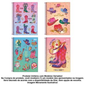 Caderno Espiral Universitário 10 Matérias West Girl Tilibra - Sortido