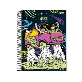 Caderno Espiral Universitário Alien Nation 80 Folhas Jandaia - Sortido