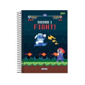 Caderno Espiral Universitário Bits 160 Folhas Jandaia - Sortido