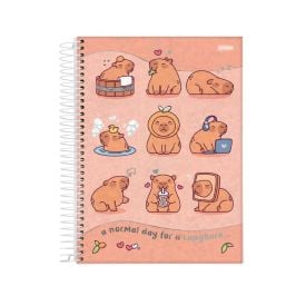 Caderno Espiral Universitário Capyvibes 160 Folhas Jandaia - Sortido