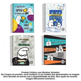 Caderno Espiral Universitário Flork 160 Folhas Jandaia - Sortido