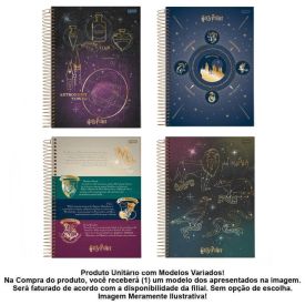 Caderno Espiral Universitário Harry Potter 96 Folhas Jandaia - Sortido