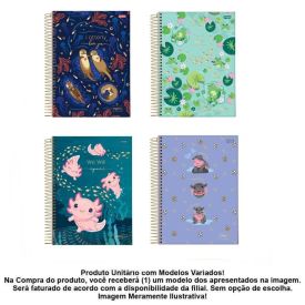 Caderno Espiral Universitário Puppies 80 Folhas Jandaia - Sortido