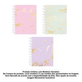 Caderno Kitdisc Marble 160 Folhas Kit Style - Sortido 