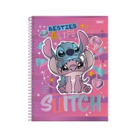 Caderno Espiral Capa Dura Stitch 80 Folhas Foroni - Diversos