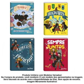 Caderno Universitário Brochura Harry Potter 96 Folhas Jandaia - Sortido